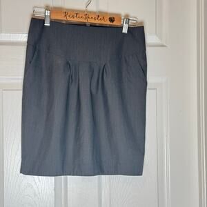 VTG Express Design Studio Gray Mini Plaid Pencil Goth Corp Skirt Pockets 2  S